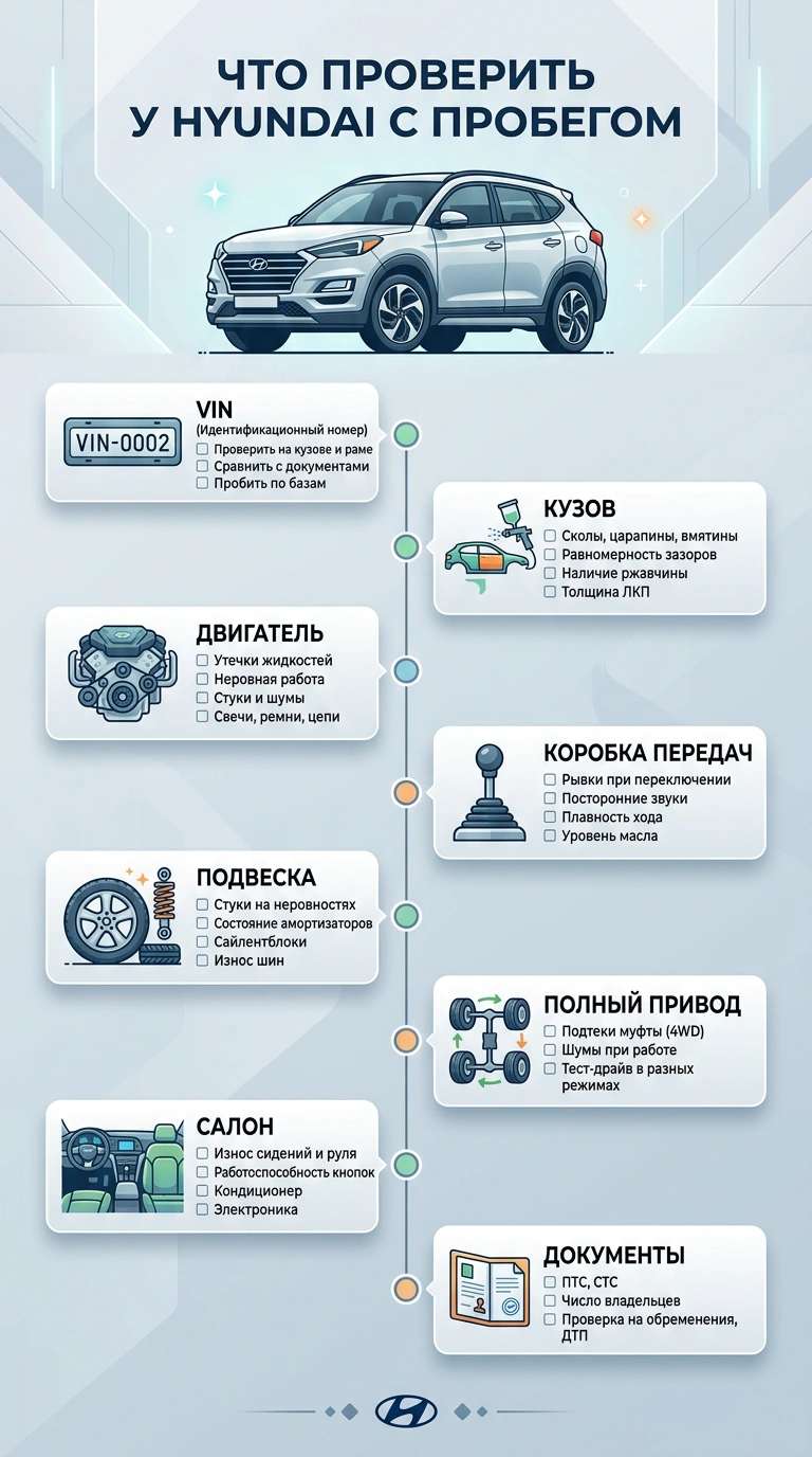 Чек-лист проверки Hyundai с пробегом