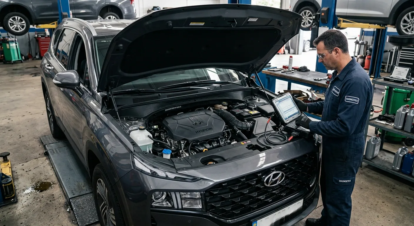 Диагностика двигателя Hyundai Santa Fe с пробегом